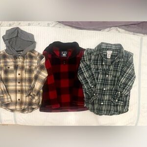 3 Plaid Kids Button Down Shirt